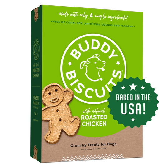 Buddy Biscuits Oven Baked Healthy Dog Treats Crunchy Whole Grain and Baked in the USA 16 oz 6 pack