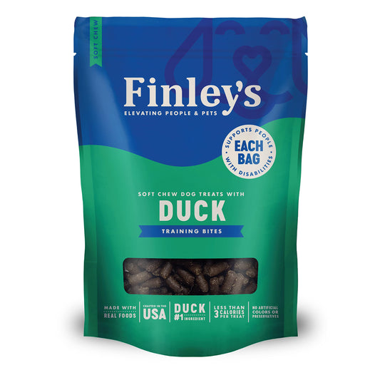 Finleys Dog Treat Duck Training Bites Treats for Dogs Made in USA | All-Natural Protein Wheat Free Dog Treats | Healthy Dog Treat Bags (16 oz)